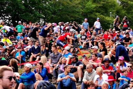Erik Hægstad under rundebane-VM i Mont-Sainte-Anne i Canada lørdag kveld. Foto: Eddy Kudsen Storsæter