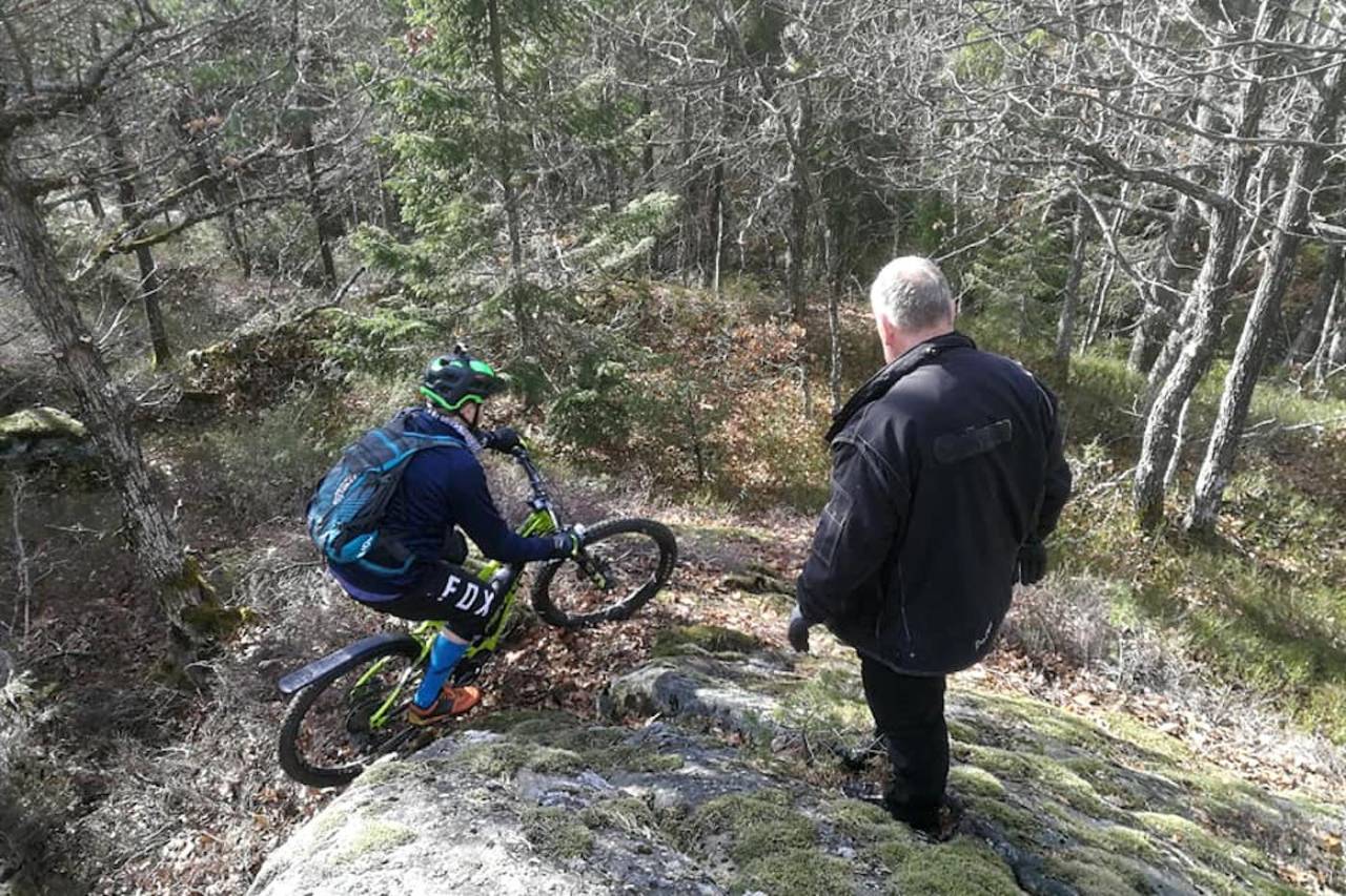 Det har vært bart i Tungvekteren mye av vinteren. Foto: Arendal Singletrack