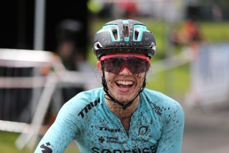 Marit Sveen vant Terrengsykkelrittet til tross for omfattende teknisk trøbbel. Foto: Marius Bache Wold