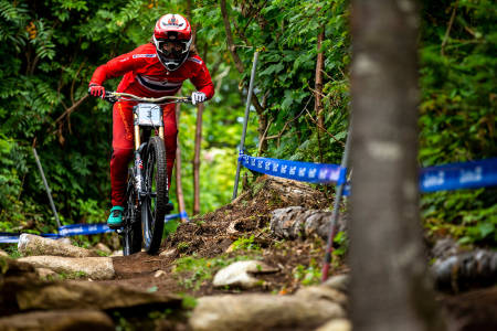 Mille Johnset tok sølv på utfor-VM i Mont-Sainte-Anne søndag formiddag. Foto: Sven Martin