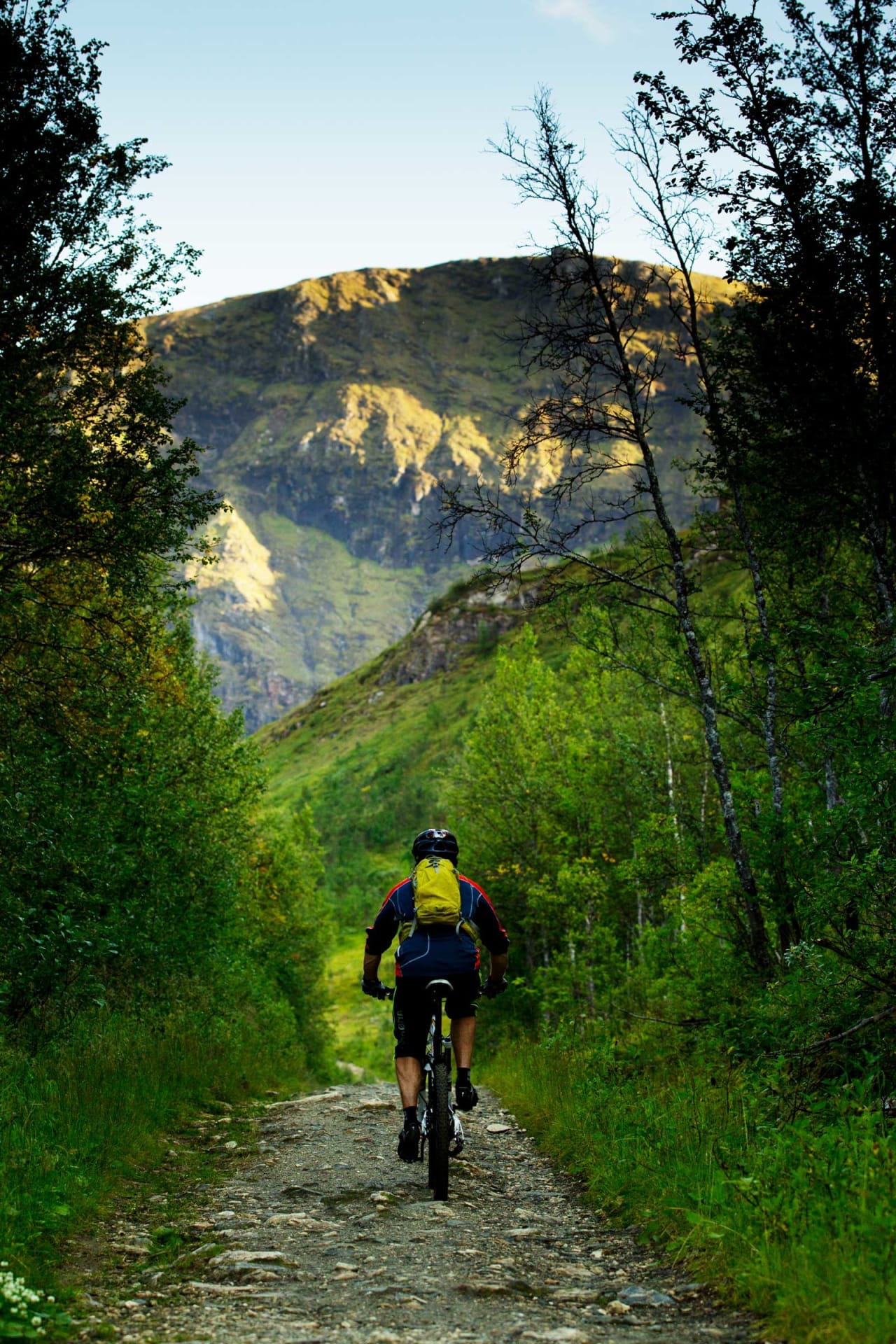 Klatringen opp til Bønntua fra baksiden er lang og tidvis bratt, men belønningen du får på vei ned gjør alt strevet verdt det. / Stisykling i Norge.