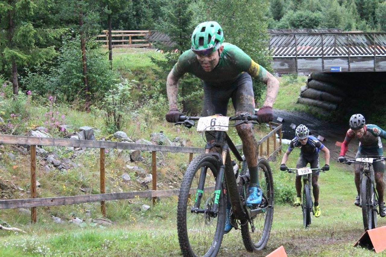 Erik Hægstad er en av utfordrerne til NM-gullet. Her fra NM-løypa under Norgescupen i august. Foto: Guro Øverbye