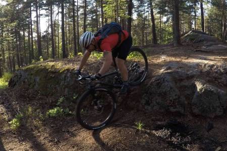 Anders Korsmo syklet partier på tirsdagens trening som han aldri hadde drømt om å takle. Foto: Ole Christian Fagerli